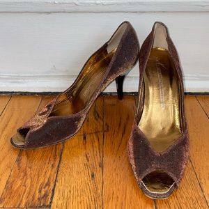 Giuseppe Zanotti - Vicini collection gold and red sparkly heels